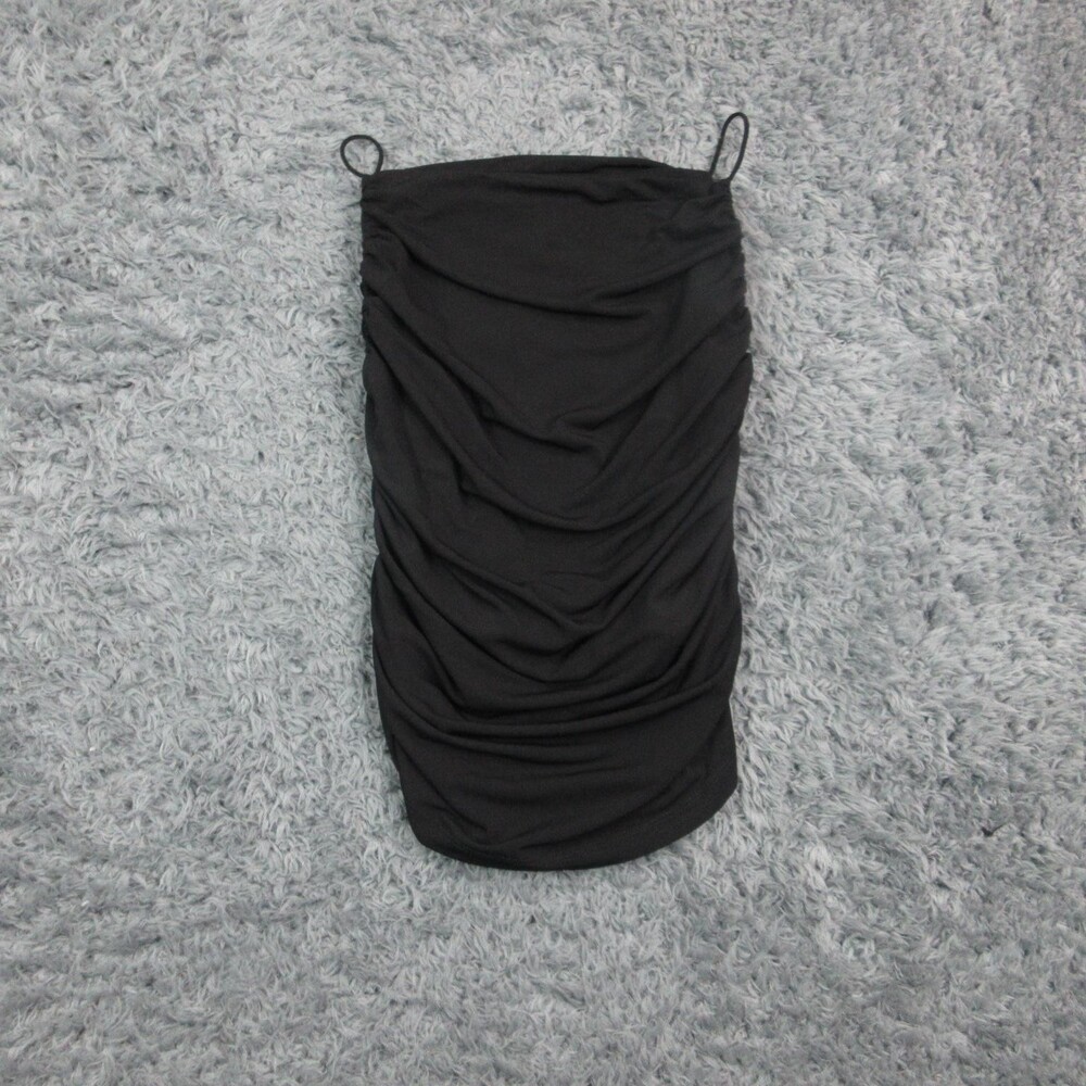 LOFT Dress Womens Medium Black Ruched Slip Bodycon Mini Stretch Jersey NWT